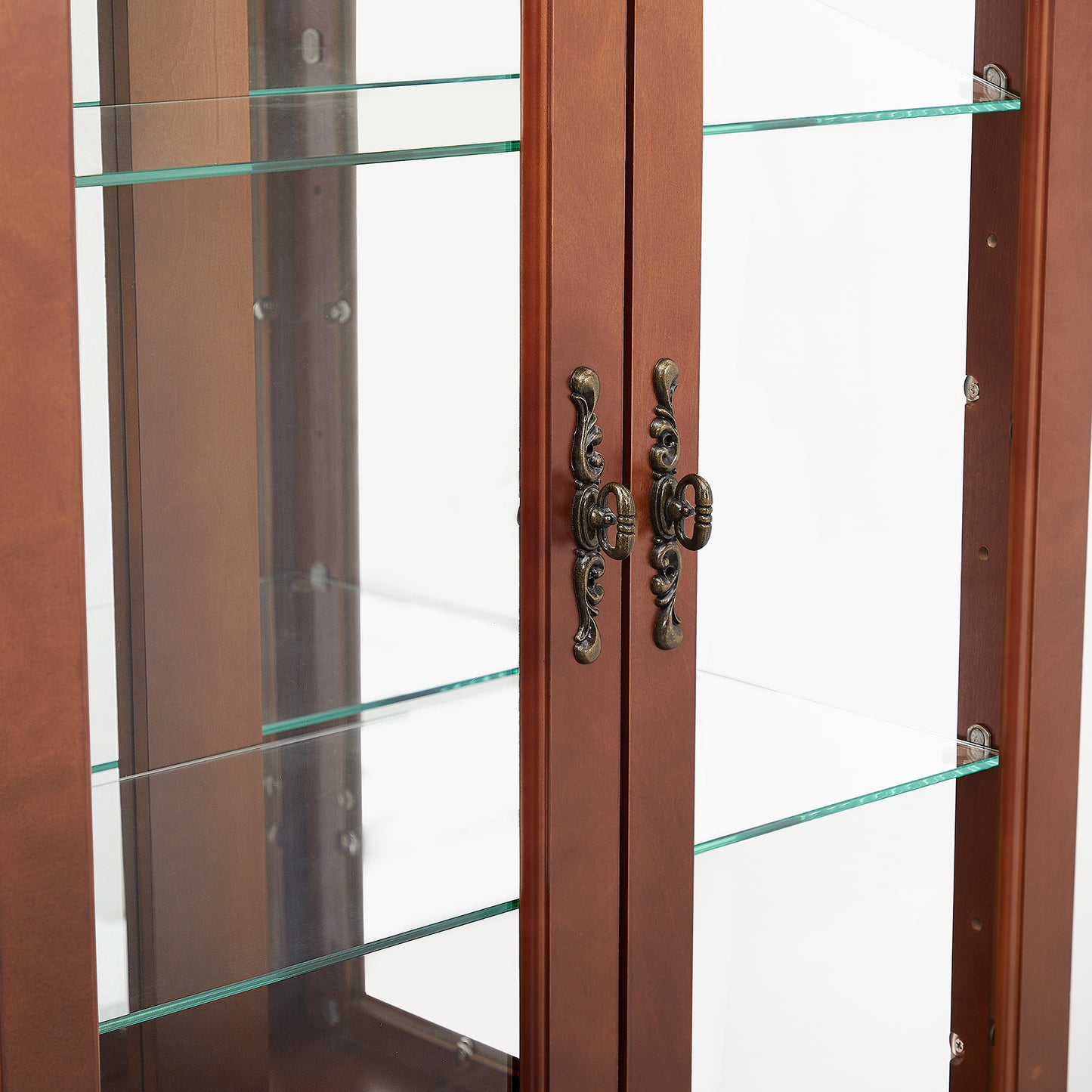 Lighted Curio Cabinet with Tempered Glass Doors