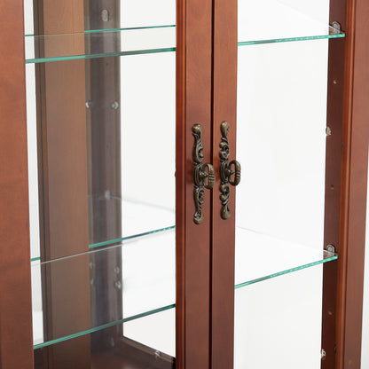 Lighted Curio Cabinet with Tempered Glass Doors