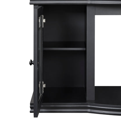 Mid Century Modern Electric Fireplace TV Stand for TVs up to 55", Black