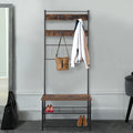 Hall Tree with Shoe Bench and Coat Rack
