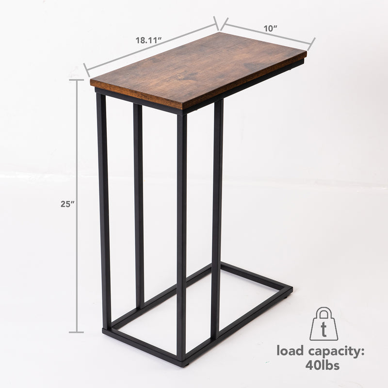 C Shaped Industrial Side End Table