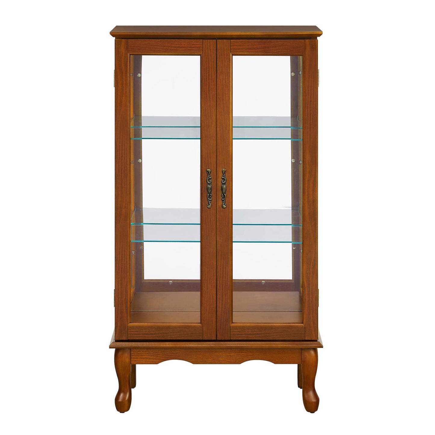 Lighted Curio Cabinet with Tempered Glass Doors