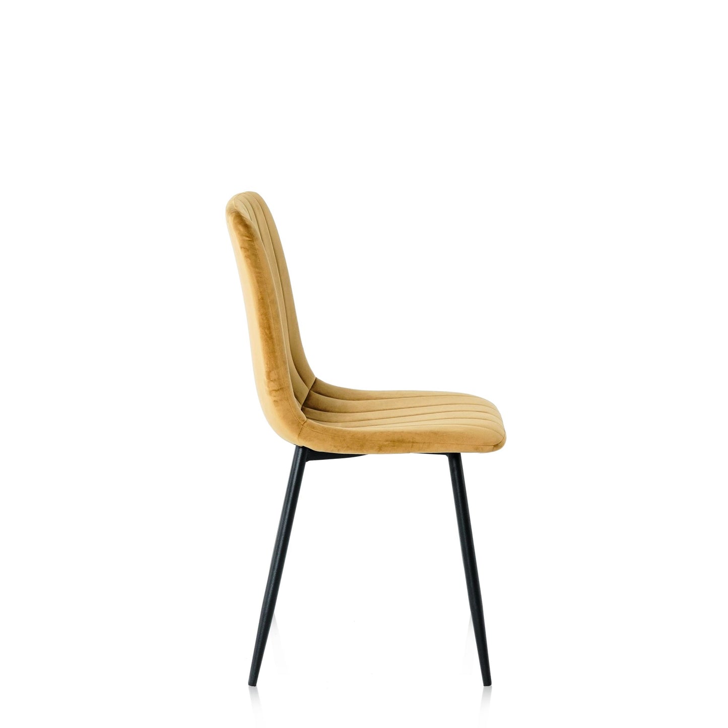 Modern Velvet Dining Kitchen Chair, Upholstered Side Chair with Black Coated Legs, set of 4