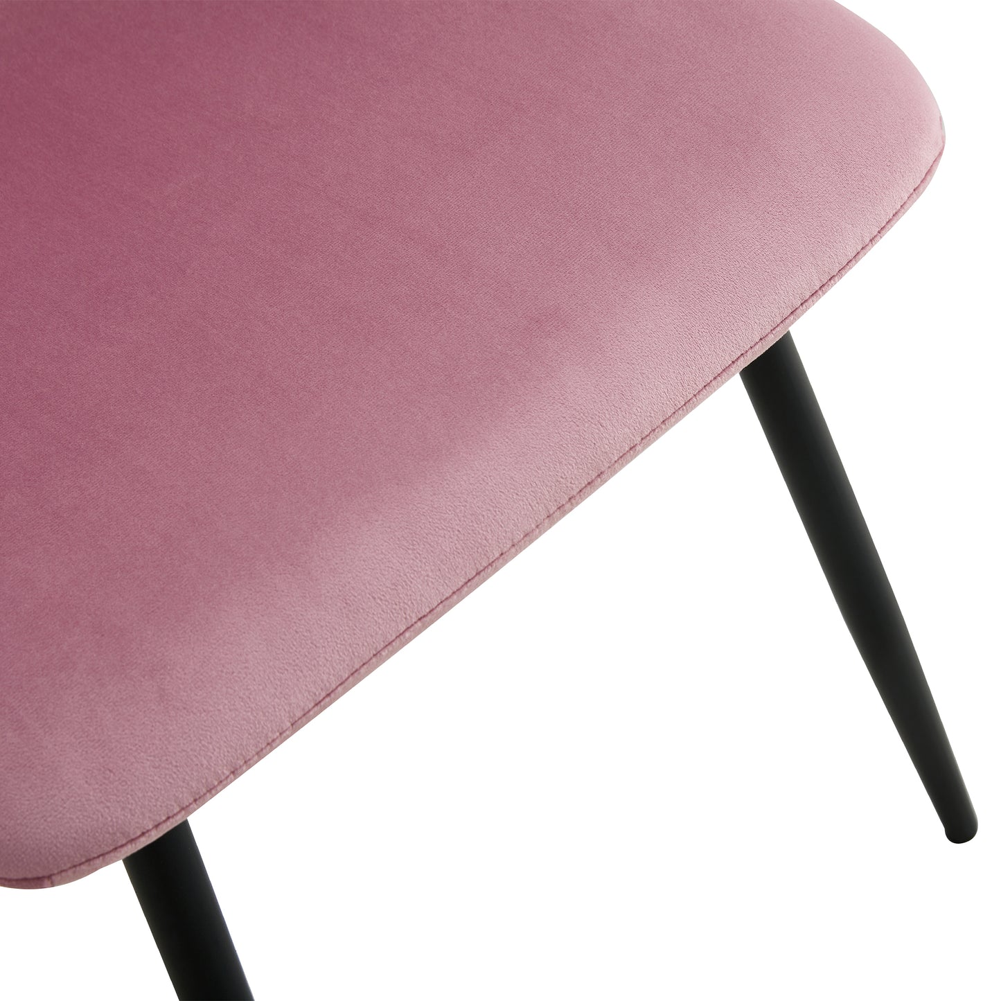 Modern Velvet Dining Kitchen Chair, Upholstered Side Chair with Black Coated Legs, set of 4