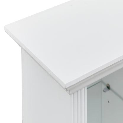 Mid Century Modern Electric Fireplace TV Stand for TVs up to 55", White