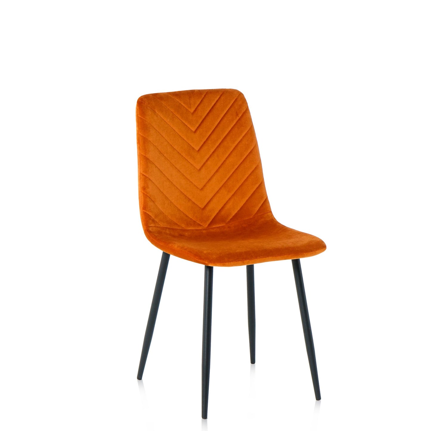 Modern Velvet Dining Kitchen Chair, Upholstered Side Chair with Black Coated Legs, set of 4