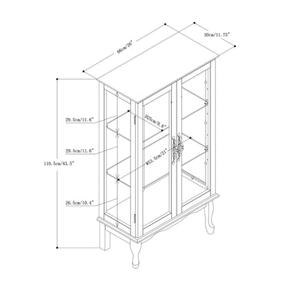Lighted Curio Cabinet with Tempered Glass Doors